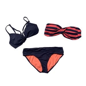 Athleta Charcoal Grey Bikini & Bonus Bandeau